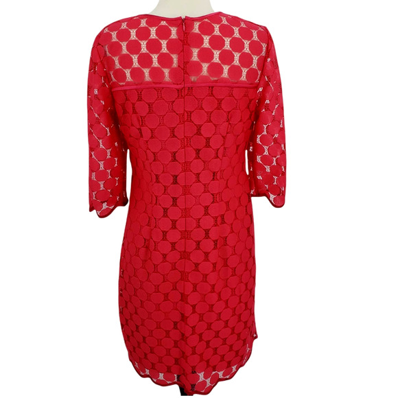 Adrianna Papell Sheer Illusion Hot Pink Sheath Dress US Size 10 - Picture 4 of 7